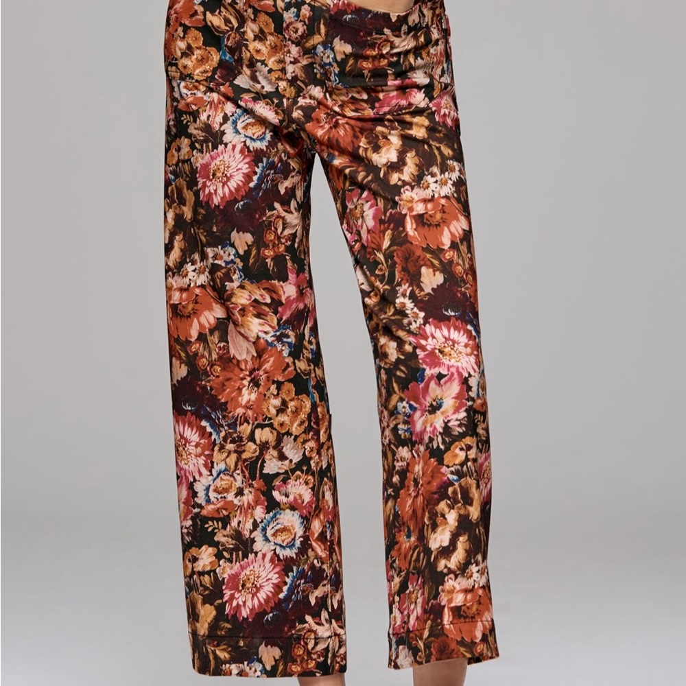 Anthropologie Floral Collette Wide Leg Pants - Multicolor - Picture 2 of 5